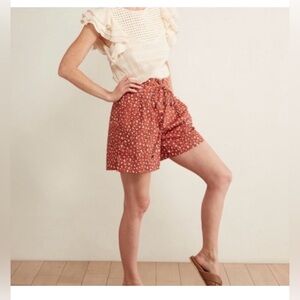The Odells Anthropologie Motif Malmo Women's Orange Printed Shorts Size 10